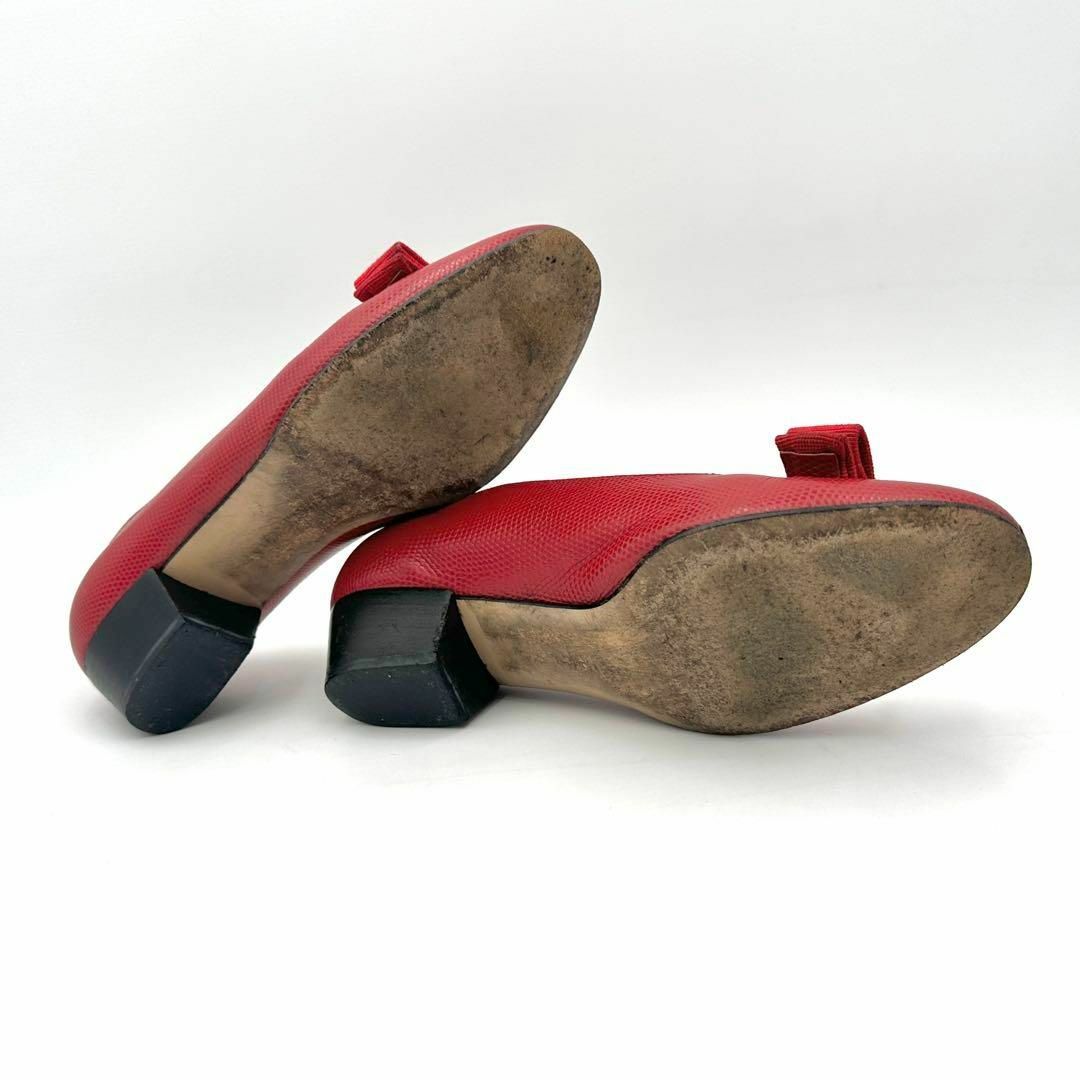 Ferragamo(フェラガモ)のFerragamo フェラガモ パンプス リボン 22.5㎝ レッド レディースの靴/シューズ(ハイヒール/パンプス)の商品写真