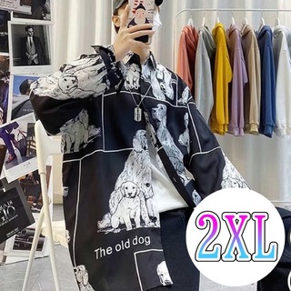 【大人気ITEM♪】　メンズ　シャツ　DOG　２ＸＬ　オーバーサイズ　ストリート(シャツ)