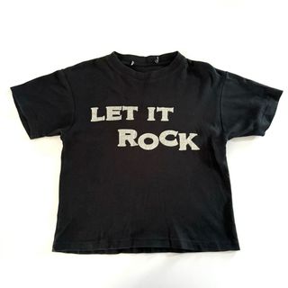 ● LET IT ROCK キラキラ ラメ ロゴ プリント Tシャツ USED●(Tシャツ(半袖/袖なし))