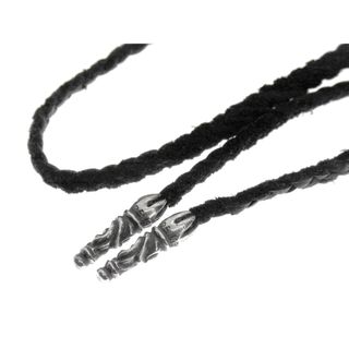 クロムハーツ(Chrome Hearts)のクロムハーツ CHROME HEARTS ■ 【 LEATHER BRAID 】 スクロール レザー ブレード シルバー ネックレス 33393(ネックレス)