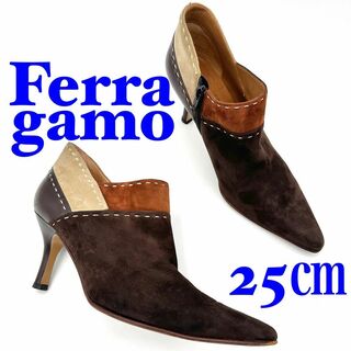 フェラガモ(Ferragamo)のFerragamo フェラガモ ショートブーツ スエード サイドジップ 25㎝(ブーツ)