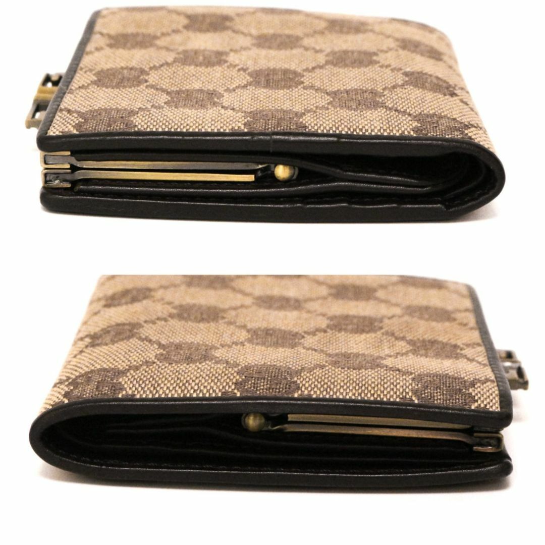 Gucci(グッチ)のグッチ GGキャンバス 折り財布 ウォレット がま口 本革 キャンバス ブラウン レディースのファッション小物(財布)の商品写真