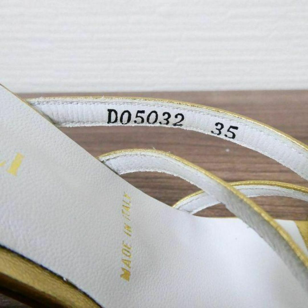 BRUNOMAGLI(ブルーノマリ)の極美品 ブルーノマリ レザー ストラップ ハイヒール サンダル ゴールド 35 レディースの靴/シューズ(サンダル)の商品写真
