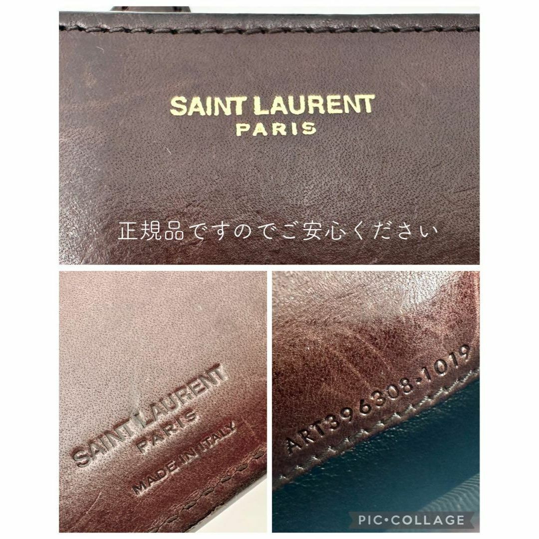 Saint Laurent(サンローラン)のSAINT LAURENT サンローラン 長財布 二つ折り レザー ブラウン メンズのファッション小物(長財布)の商品写真