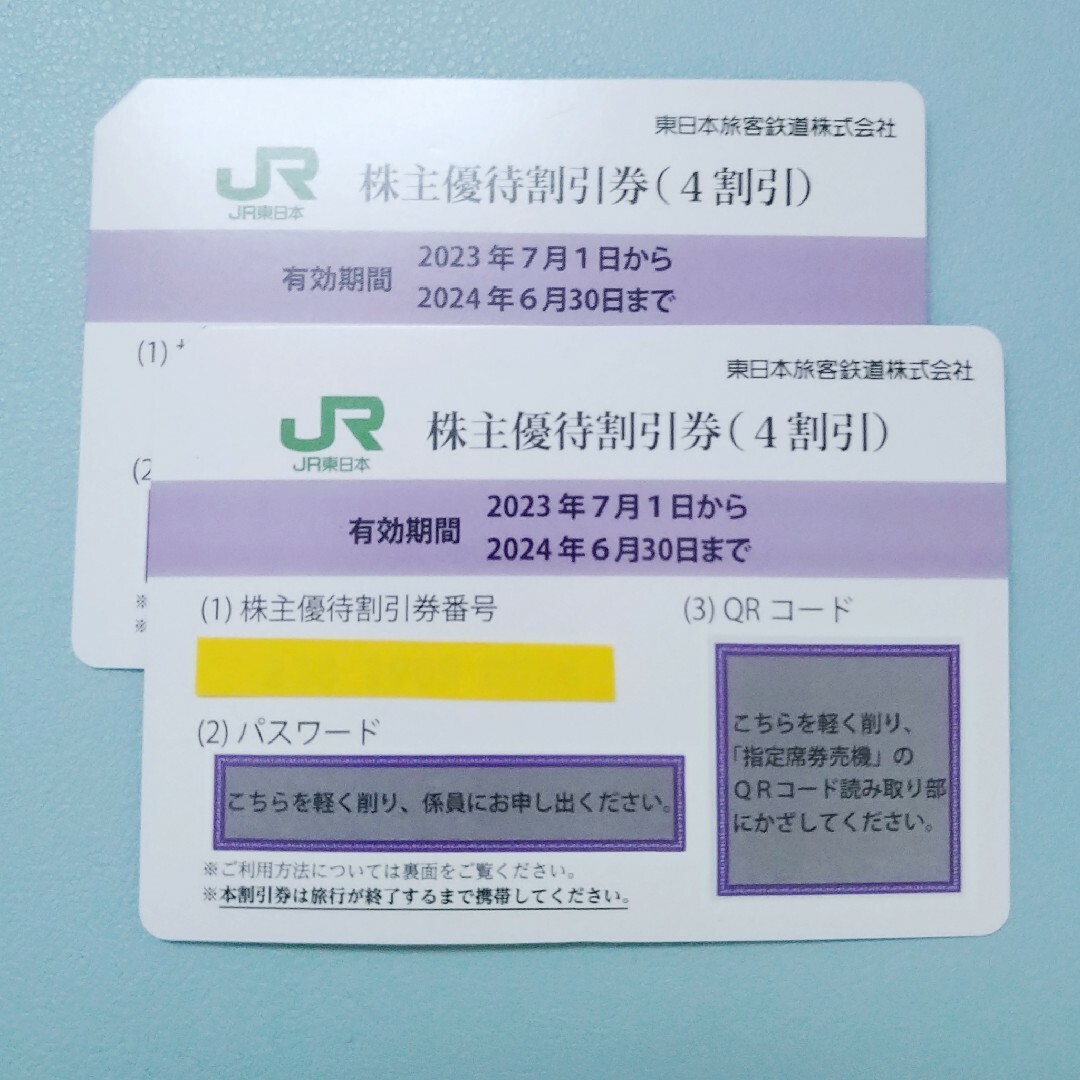 JR(ジェイアール)のJR東日本 株主優待券 2枚 チケットの優待券/割引券(その他)の商品写真
