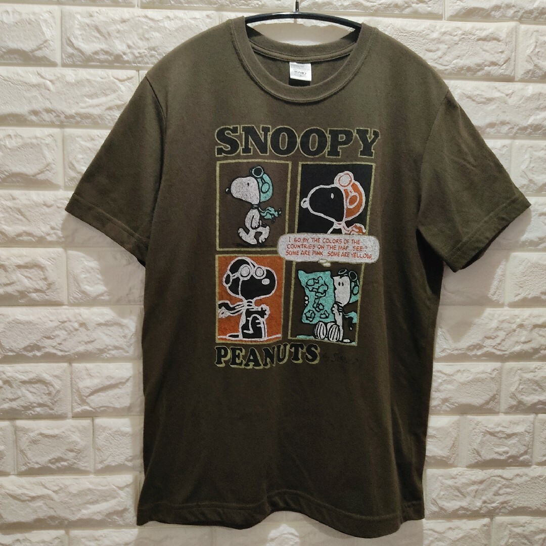 Ignio(イグニオ)のスヌーピー     フライング　Tシャツ    Sサイズ　ダークグリーン メンズのトップス(Tシャツ/カットソー(半袖/袖なし))の商品写真