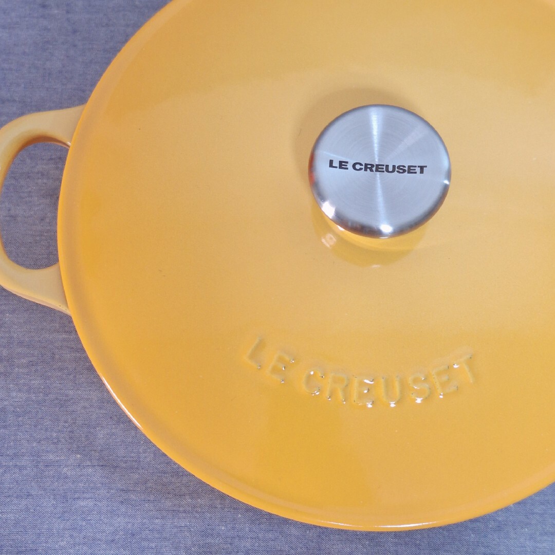 LE CREUSET(ルクルーゼ)のルクルーゼ　マルミット　18 ハニー　イエロー インテリア/住まい/日用品のキッチン/食器(鍋/フライパン)の商品写真