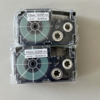 カシオネームランド テープカートリッジ 12mm18mm透明黒文字(テープ/マスキングテープ)