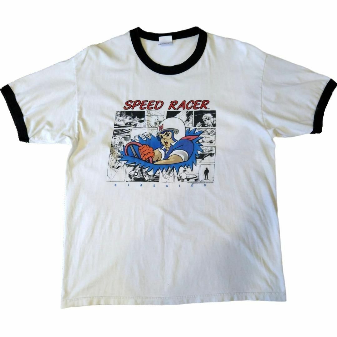 US古着　©2002　マッハgogogo　リンガーTシャツ　XL　アニメT * メンズのトップス(Tシャツ/カットソー(半袖/袖なし))の商品写真