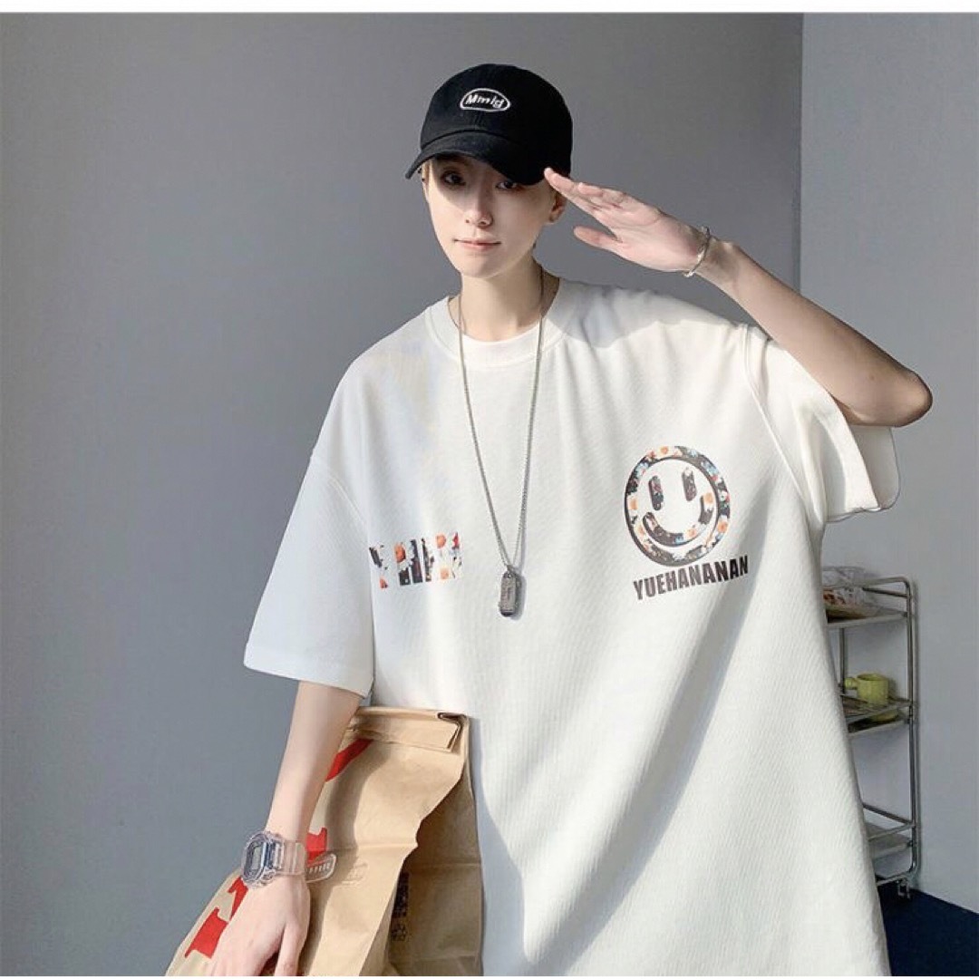 JUAS029メンズ tシャツ ティーシャツ 韓国風 五分丈袖 丸首大きいサイズ メンズのトップス(Tシャツ/カットソー(半袖/袖なし))の商品写真