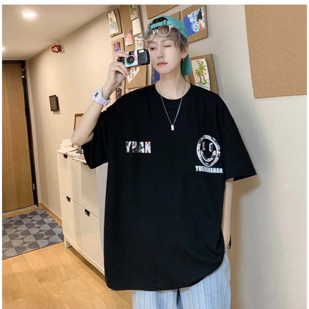 JUAS029メンズ tシャツ ティーシャツ 韓国風 五分丈袖 丸首大きいサイズ メンズのトップス(Tシャツ/カットソー(半袖/袖なし))の商品写真