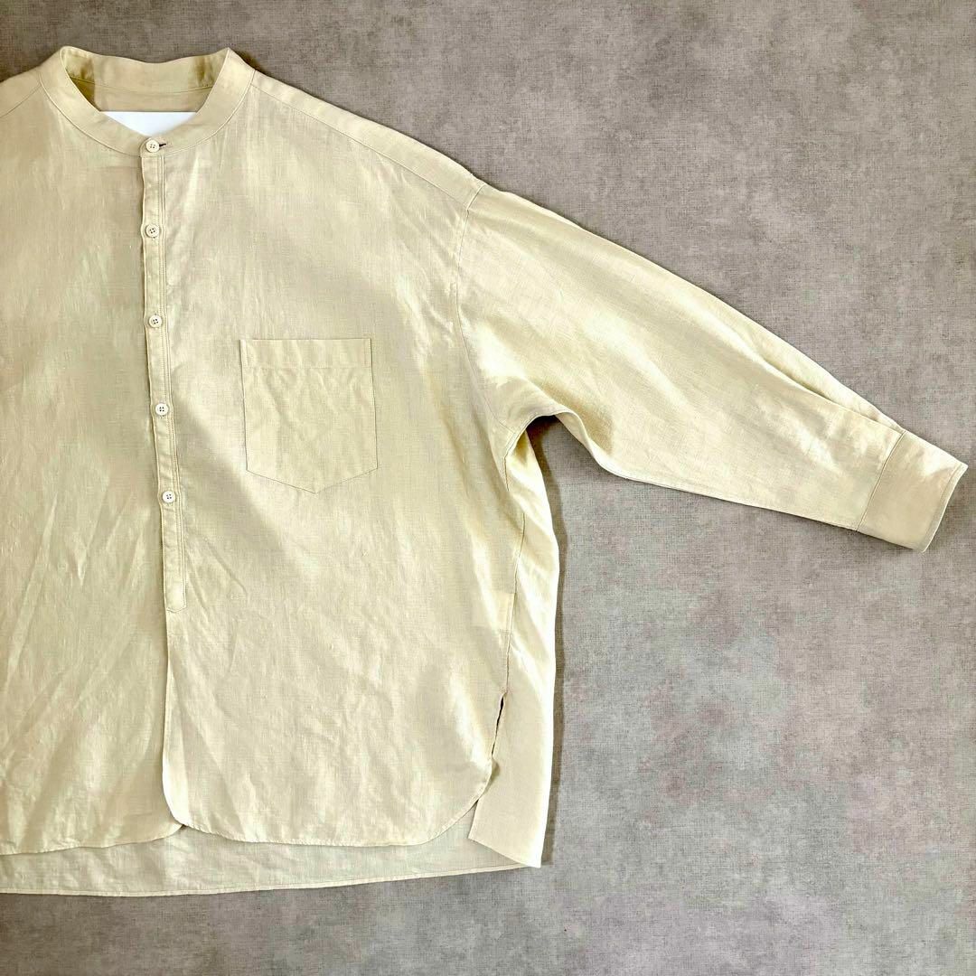 TICCA(ティッカ)のティッカ 22SS リネン ノーカラーシャツ バンドカラー　F イエロー レディースのトップス(シャツ/ブラウス(長袖/七分))の商品写真