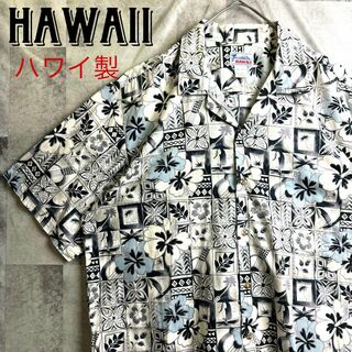 美品 ハワイ製 USA製 HAWAII アロハシャツ 開襟 ボタニカル 2XL