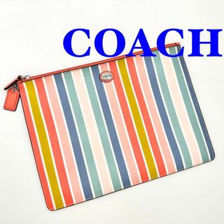 コーチ(COACH)のCOACH コーチ ポーチ マルチケース クラッチバッグ セカンド ストライプ(その他)