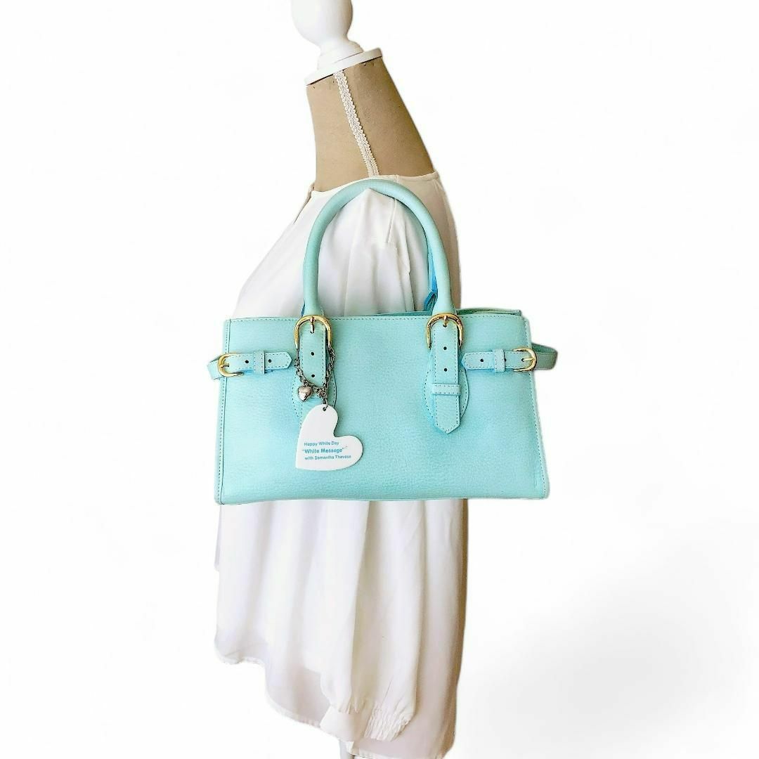 Samantha Thavasa(サマンサタバサ)のサマンサタバサ ハンドバッグ パステルカラー 手提げバッグ 定期入れ付き 水色 レディースのバッグ(ハンドバッグ)の商品写真