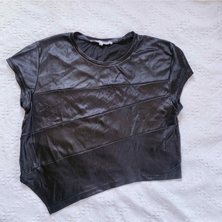 MASAKI MATSUSHIMA  変形シャツ アシンメトリー　イタリー製　黒(Tシャツ(半袖/袖なし))