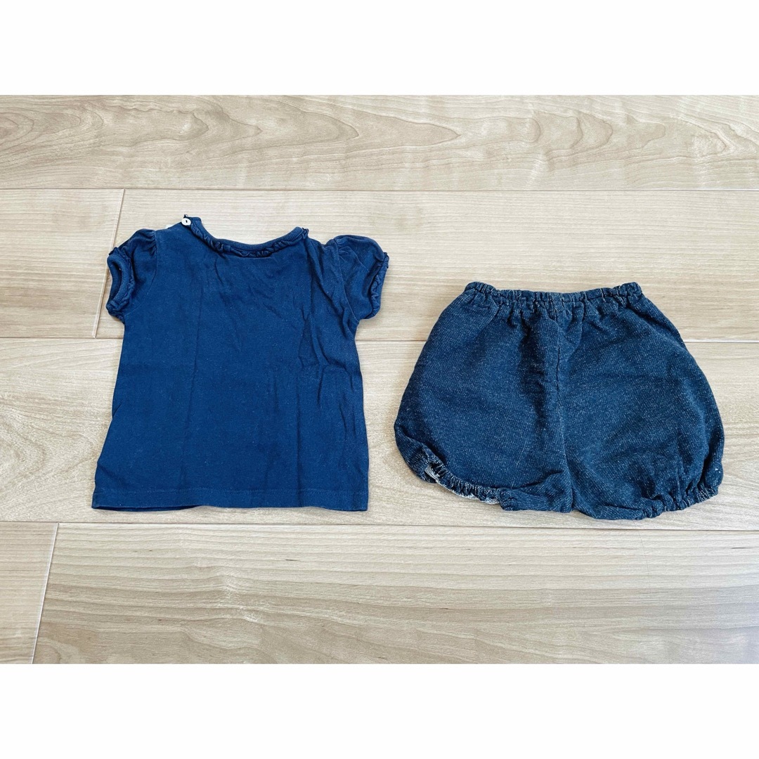 POLO RALPH LAUREN(ポロラルフローレン)のラルフローレン　Tシャツ デニムパンツ　半ズボン　70 女の子　キッズ　ベビー キッズ/ベビー/マタニティのベビー服(~85cm)(Ｔシャツ)の商品写真