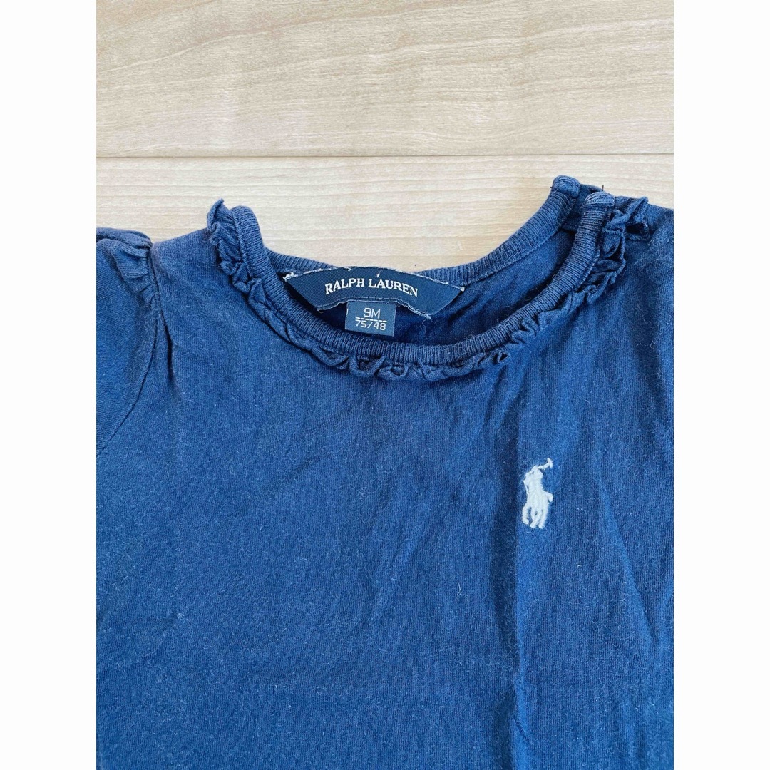 POLO RALPH LAUREN(ポロラルフローレン)のラルフローレン　Tシャツ デニムパンツ　半ズボン　70 女の子　キッズ　ベビー キッズ/ベビー/マタニティのベビー服(~85cm)(Ｔシャツ)の商品写真