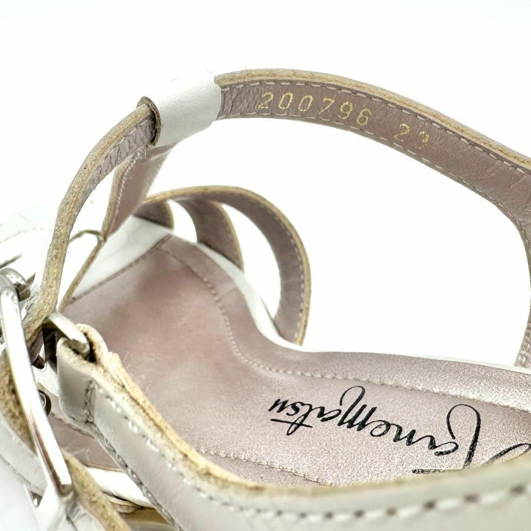 GINZA Kanematsu(ギンザカネマツ)の銀座かねまつ サンダル アンクルストラップ ホワイト 23㎝ レディースの靴/シューズ(サンダル)の商品写真