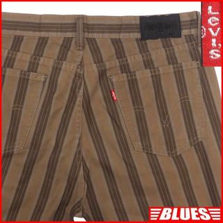 リーバイス(Levi's)のリーバイス W34 パンツ ボトムス 古着 ストライプ 茶 HH9472(スラックス)