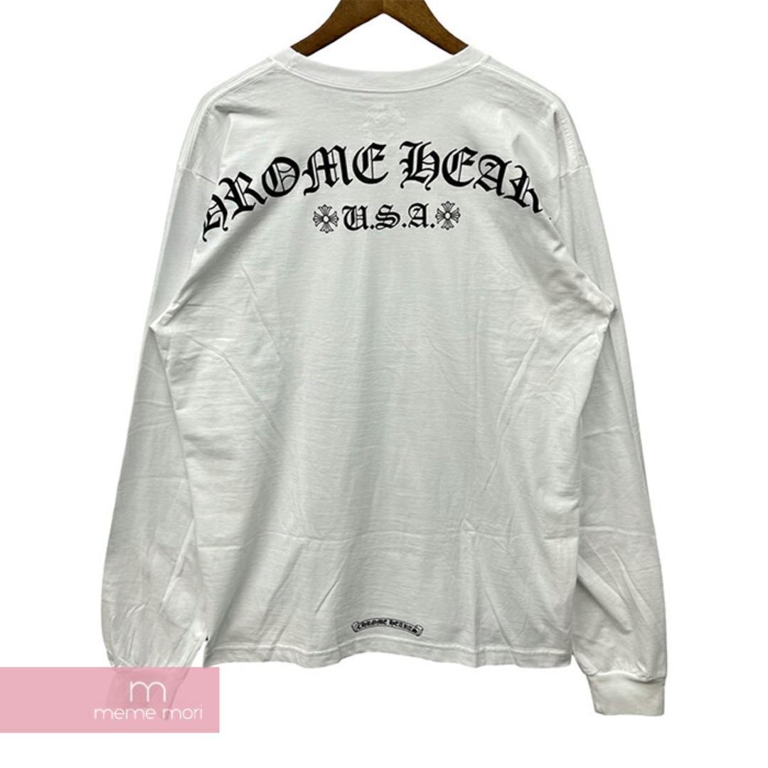 Chrome Hearts(クロムハーツ)のCHROME HEARTS USA Print L/S Tee クロムハーツ USAプリントロングスリーブTシャツ 長袖カットソー ロンT バックアーチ ホワイト サイズXL【240513】【中古-B】【me04】 メンズのトップス(Tシャツ/カットソー(半袖/袖なし))の商品写真