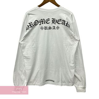 クロムハーツ(Chrome Hearts)のCHROME HEARTS USA Print L/S Tee クロムハーツ USAプリントロングスリーブTシャツ 長袖カットソー ロンT バックアーチ ホワイト サイズXL【240513】【中古-B】【me04】(Tシャツ/カットソー(半袖/袖なし))