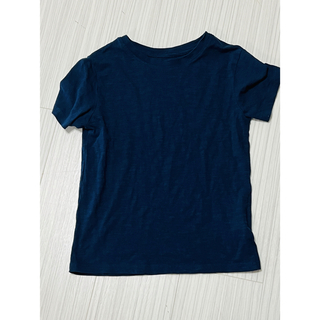 H&M - H&M キッズ　Tシャツ　122/128 6〜8 無地　ネイビー　紺色　紺