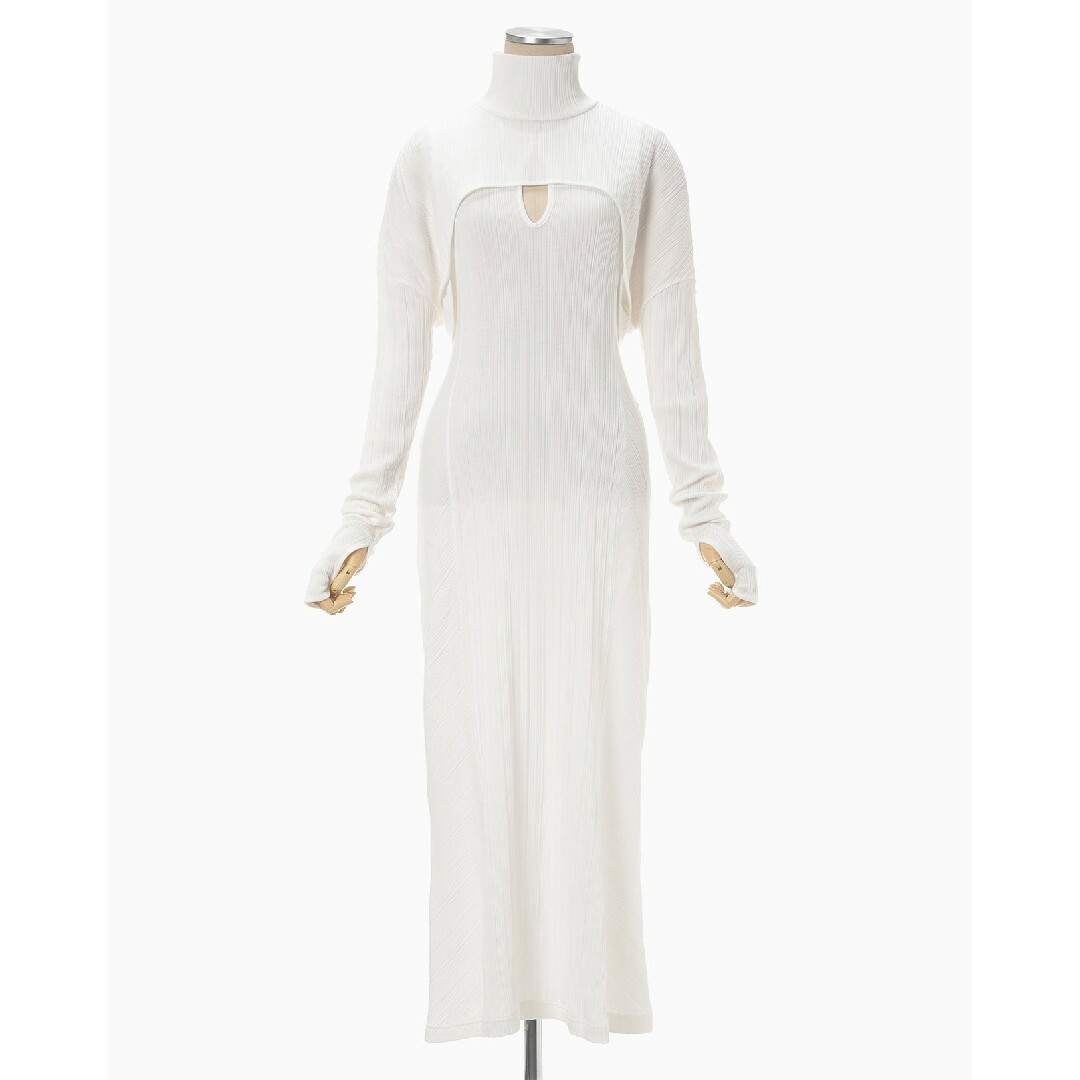 mame(マメ)のmame Random Ribbed Organic Cotton Dress レディースのワンピース(ロングワンピース/マキシワンピース)の商品写真