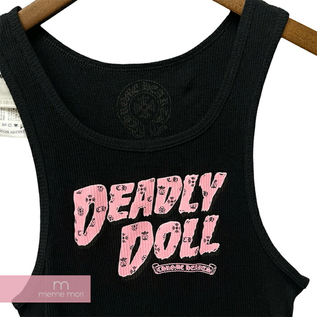 Chrome Hearts(クロムハーツ)のCHROME HEARTS Deadly Doll Rib Tank クロムハーツ デッドリードールリブタンクトップ ロゴプリント ウィメンズ ブラック サイズS【240513】【新古品】【me04】 メンズのトップス(タンクトップ)の商品写真