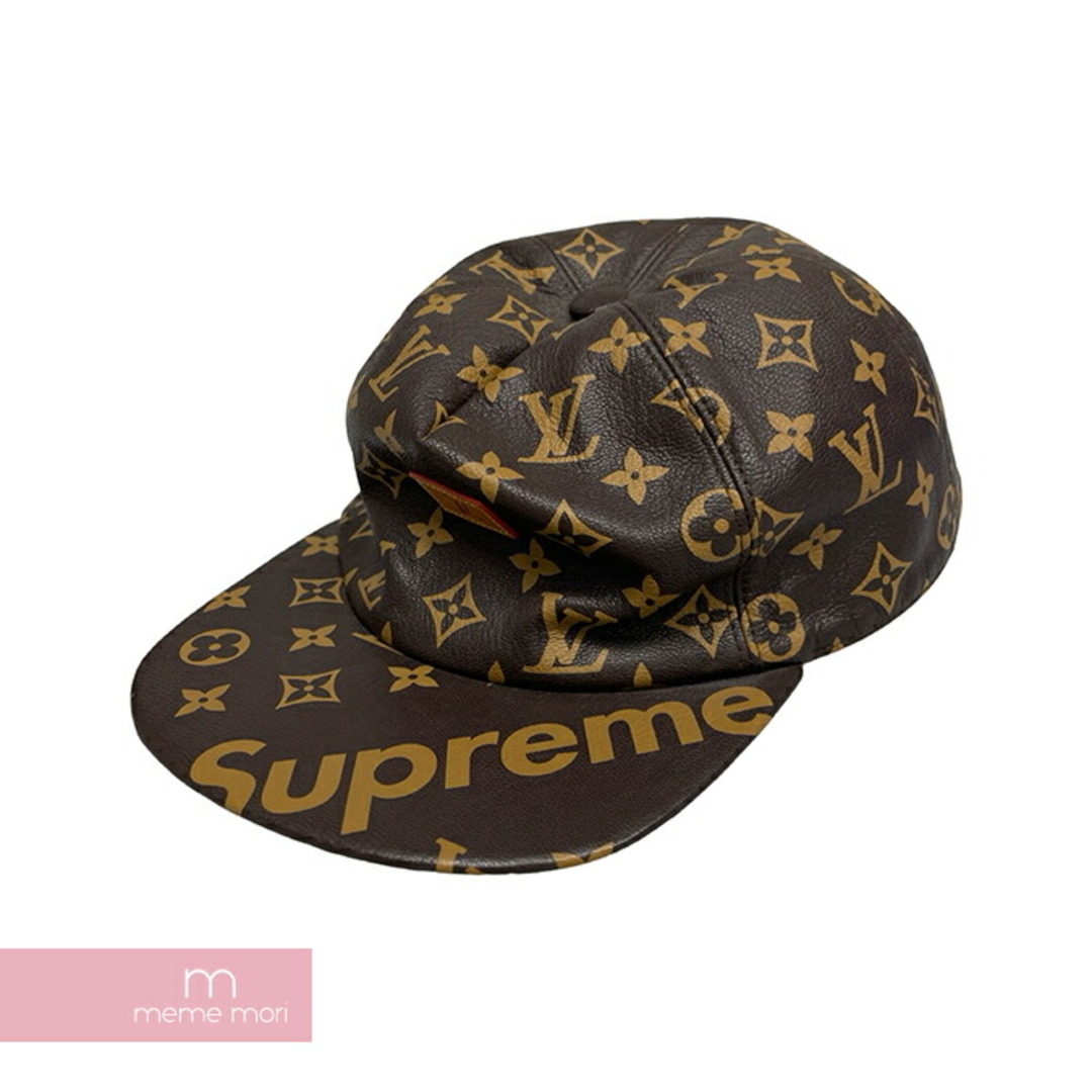 Supreme(シュプリーム)のSupreme × Louis Vuitton 2017AW LV 5-Panel Hat MP1879 シュプリーム×ルイヴィトン LV5パネルキャップ 総柄ロゴ モノグラム 帽子 レザーストラップバックキャップ ブラウン サイズTU【240513】【中古-A】【me04】 メンズの帽子(キャップ)の商品写真