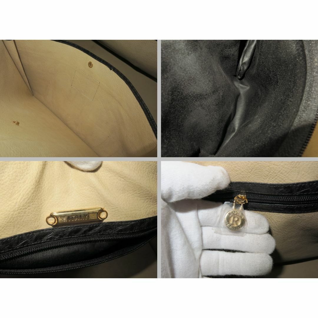 オーストリッチ　ボストンバッグ　大型　オールレザー　黒　ブラック系　18683906 メンズのバッグ(ボストンバッグ)の商品写真