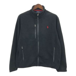 POLO RALPH LAUREN - Polo by Ralph Lauren ポロ ラルフローレン フリースジャケット ワンポイント ブラック (メンズ L) 中古 古着 Q6602