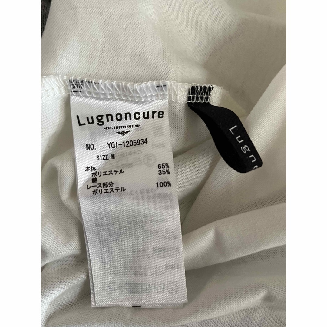 Lugnoncure(ルノンキュール)のlugnoncure 半袖　五分袖　花柄　レース　トップス　白　ホワイト レディースのトップス(カットソー(長袖/七分))の商品写真