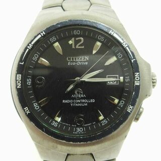 シチズン(CITIZEN)のシチズン アテッサ 腕時計 エコドライブ アナログ 黒文字盤 シルバーカラー(腕時計(アナログ))