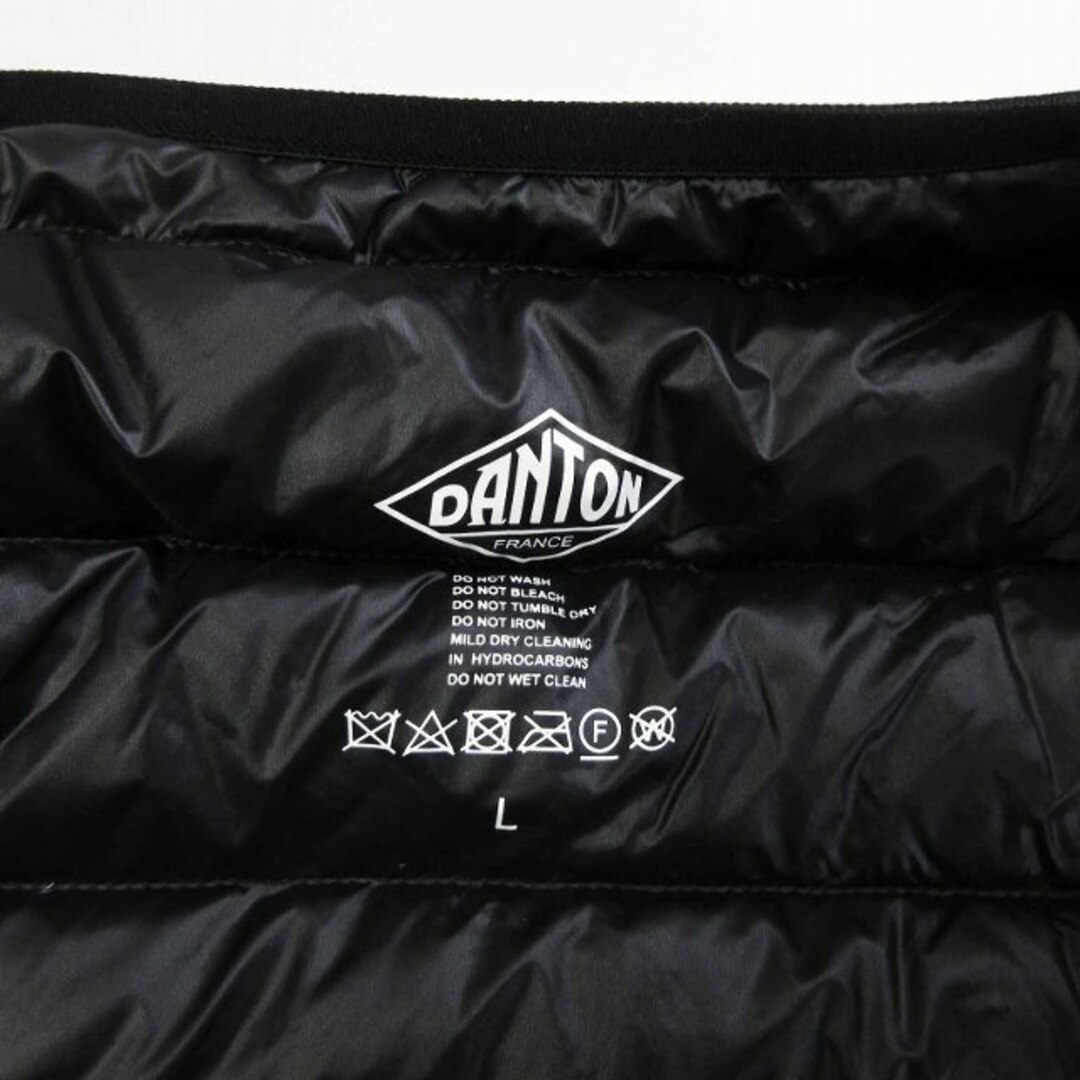 DANTON(ダントン)のダントン インナーダウン クルーネック ジャケット DT-A0025 黒 L メンズのジャケット/アウター(ダウンジャケット)の商品写真
