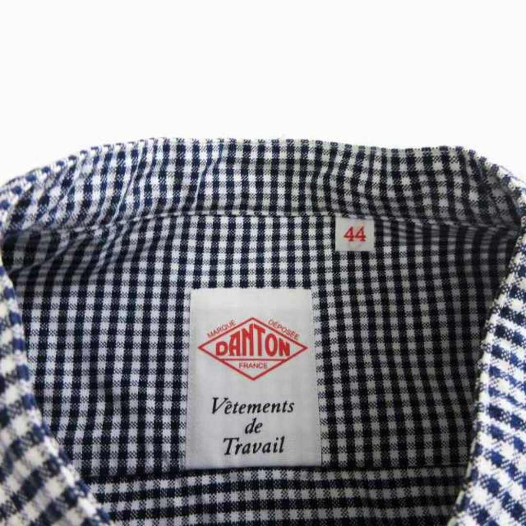 DANTON(ダントン)のダントン オックスフォード バンドカラー ギンガムチェックシャツ ネイビー 44 メンズのトップス(シャツ)の商品写真
