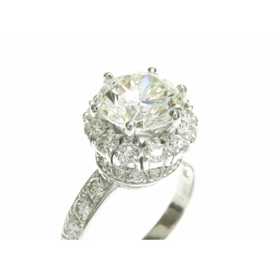 K18WG ダイヤモンド3.007ct（J.VS-2.GOOD）/1.65ct リング #12【池袋店】【中古】 レディースのアクセサリー(リング(指輪))の商品写真