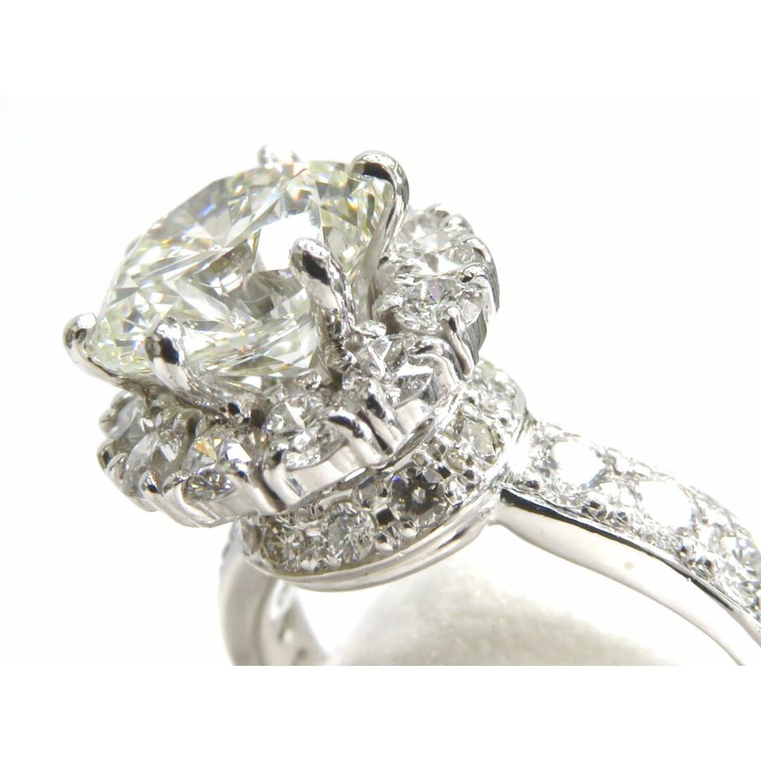 K18WG ダイヤモンド3.007ct（J.VS-2.GOOD）/1.65ct リング #12【池袋店】【中古】 レディースのアクセサリー(リング(指輪))の商品写真