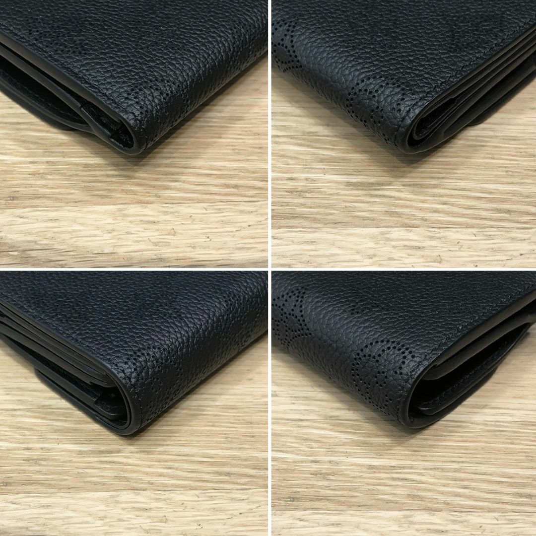 LOUIS VUITTON(ルイヴィトン)の新品同様 ルイヴィトン マヒナ ポルトフォイユイリスXS ノワール ミニ財布 黒 レディースのファッション小物(財布)の商品写真