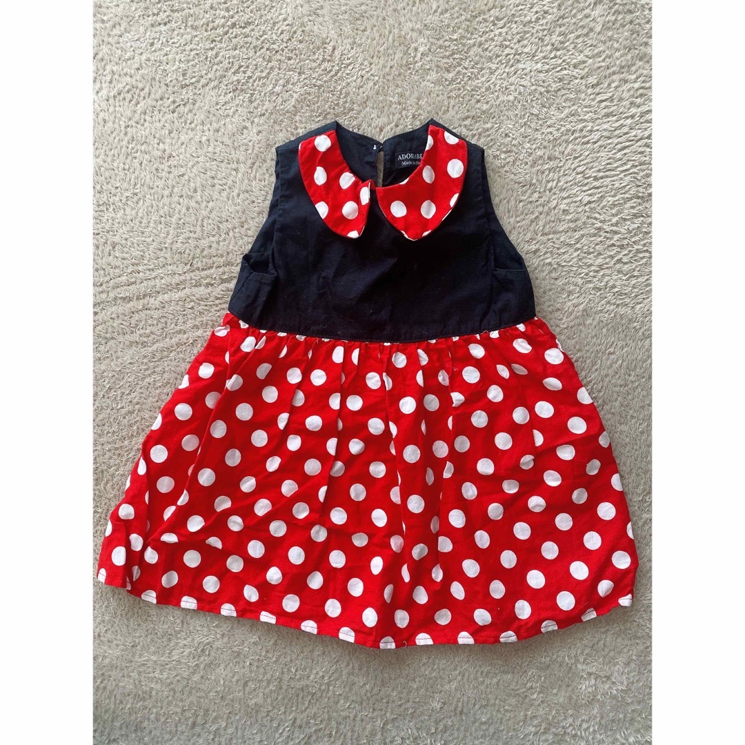 Disney(ディズニー)のミニーちゃんワンピース80cm(90cm) キッズ/ベビー/マタニティのキッズ服女の子用(90cm~)(ワンピース)の商品写真