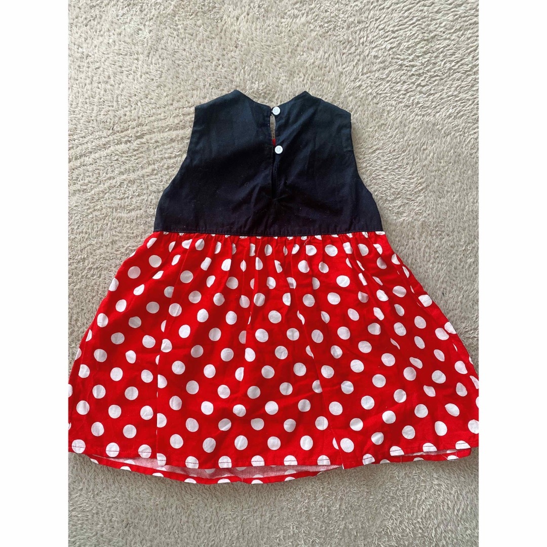 Disney(ディズニー)のミニーちゃんワンピース80cm(90cm) キッズ/ベビー/マタニティのキッズ服女の子用(90cm~)(ワンピース)の商品写真