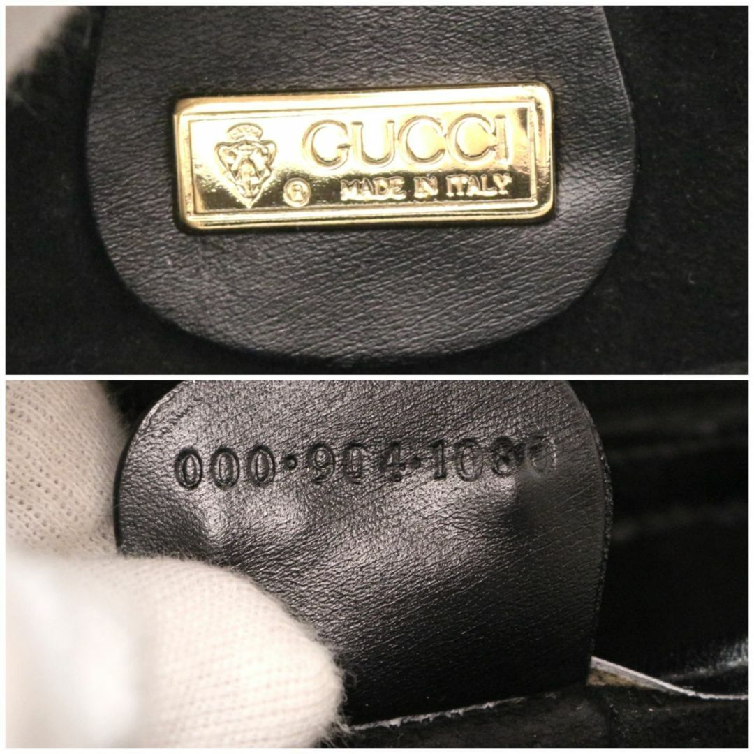 Gucci(グッチ)のグッチ ハンドバッグ トップハンドル G金具 ターンロック レザー ブラック 革 レディースのバッグ(ハンドバッグ)の商品写真