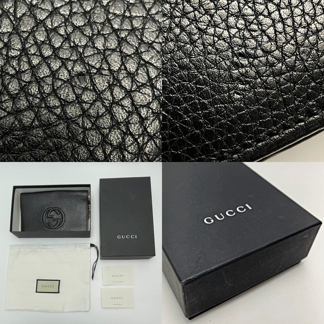 Gucci(グッチ)の☆☆GUCCI グッチ SOHO 598211 ブラック ショルダーバッグ インターロッキング GG レディース ゴールド金具 箱・布袋有 レディースのバッグ(ショルダーバッグ)の商品写真