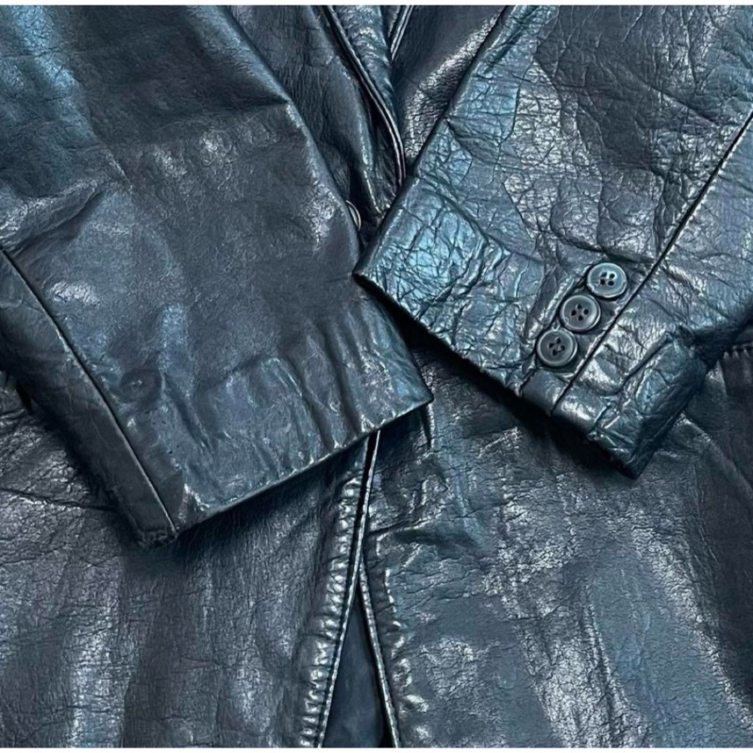 リアルレザー　テーラードジャケット　ブレザー　本革　大きいサイズ6 1B レディースのジャケット/アウター(テーラードジャケット)の商品写真