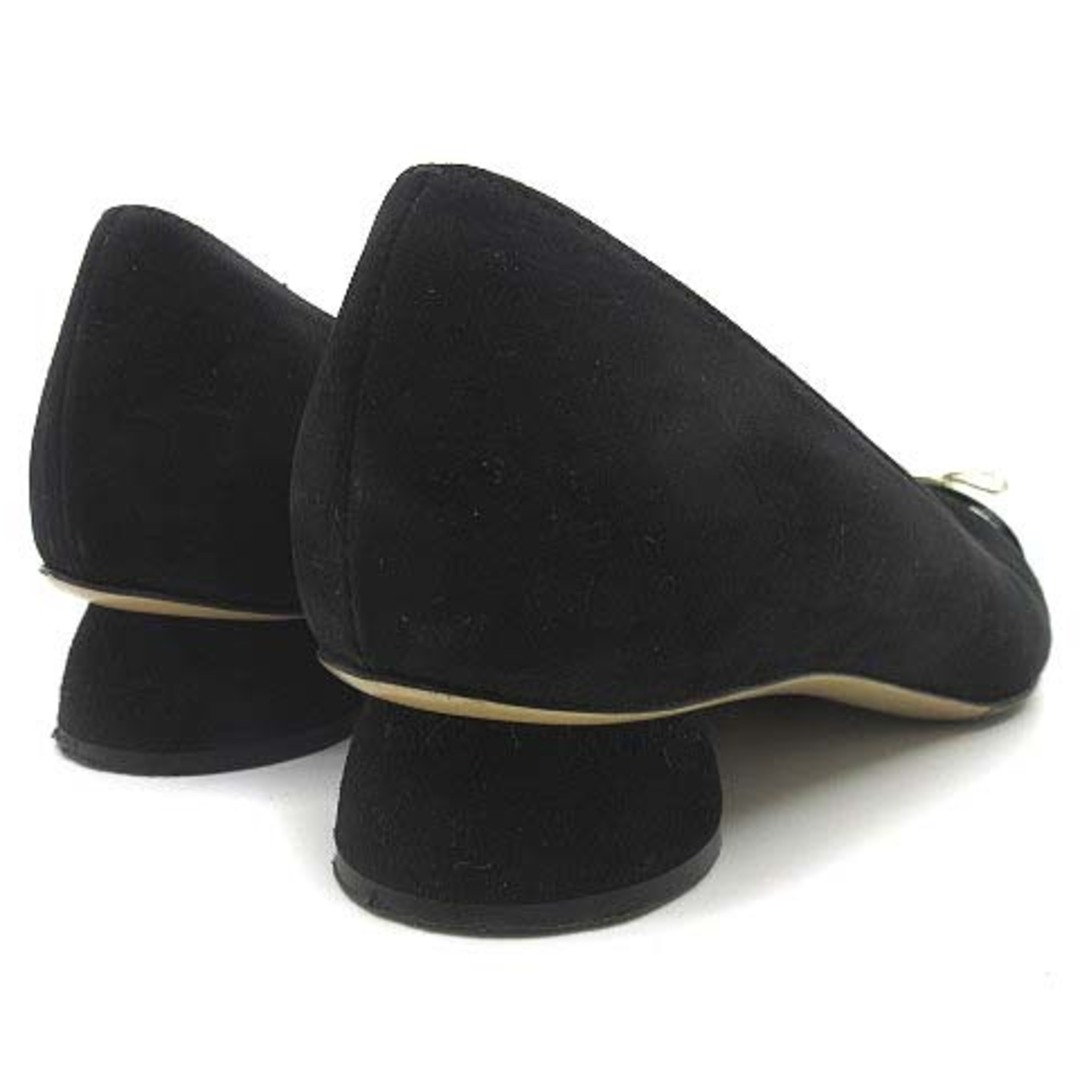 Salvatore Ferragamo(サルヴァトーレフェラガモ)のサルヴァトーレフェラガモ ヴァラ リボン金具 スエード パンプス ブラック 7D レディースの靴/シューズ(ハイヒール/パンプス)の商品写真