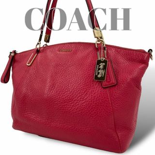 コーチ(COACH)のコーチ　トートバッグ　ハンドバッグ　ゴールドプレートチャーム　ピンク　シボレザー(トートバッグ)