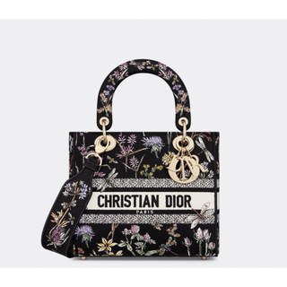 クリスチャンディオール(Christian Dior)の新作 新品 ディオール LADY D-LITE ミディアムバッグ ブラック(ハンドバッグ)