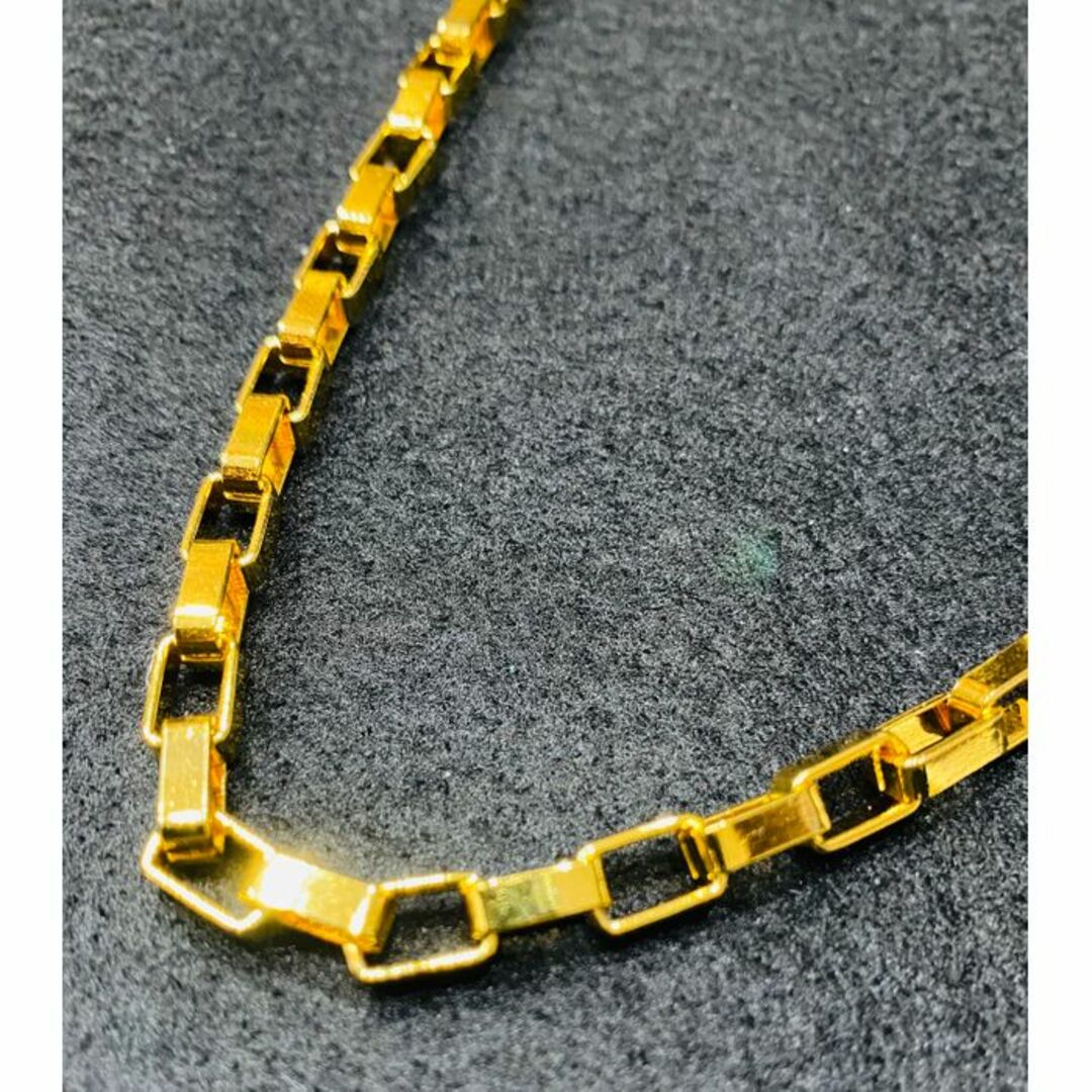 驚きの価格☆18K刻印 ゴールドメッキ高級ペーパーチェーン ネックレス メンズ レディースのアクセサリー(ネックレス)の商品写真