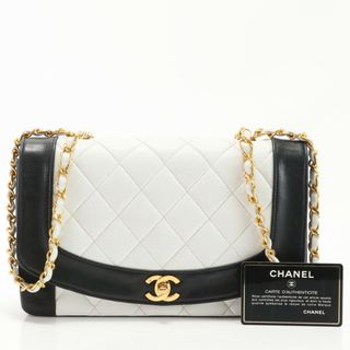 シャネル(CHANEL)の美品 シャネル ギャランティ シリアル付 マトラッセ ダイアナ フラップ チェーン ショルダーバッグ 斜め掛け レディース EFE X6-4(ショルダーバッグ)