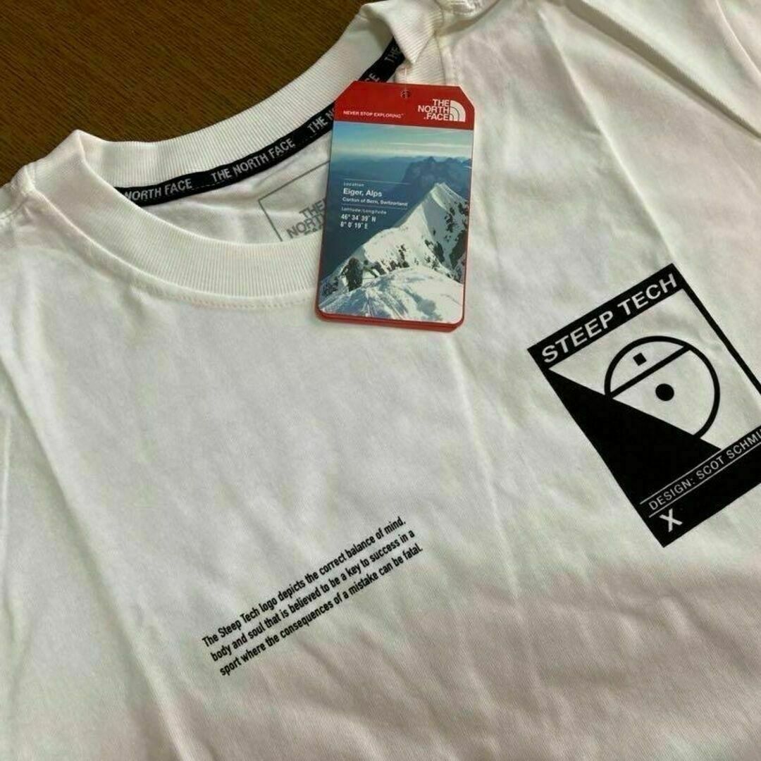 THE NORTH FACE(ザノースフェイス)の新品⭐️ノースフェイおしゃれデザイン半袖TシャツLホワイト韓国限定日本未入荷 メンズのトップス(Tシャツ/カットソー(半袖/袖なし))の商品写真